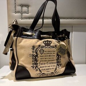 Vintage Y2K Juicy Couture Once Upon a Time Daydreamer 2009 Velour Tote Bag